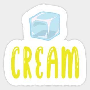 Ice cream, ice cube Sticker